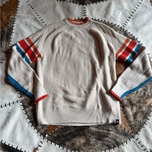 Cotopaxi Women's Cream Sweater with Colorful Stripes